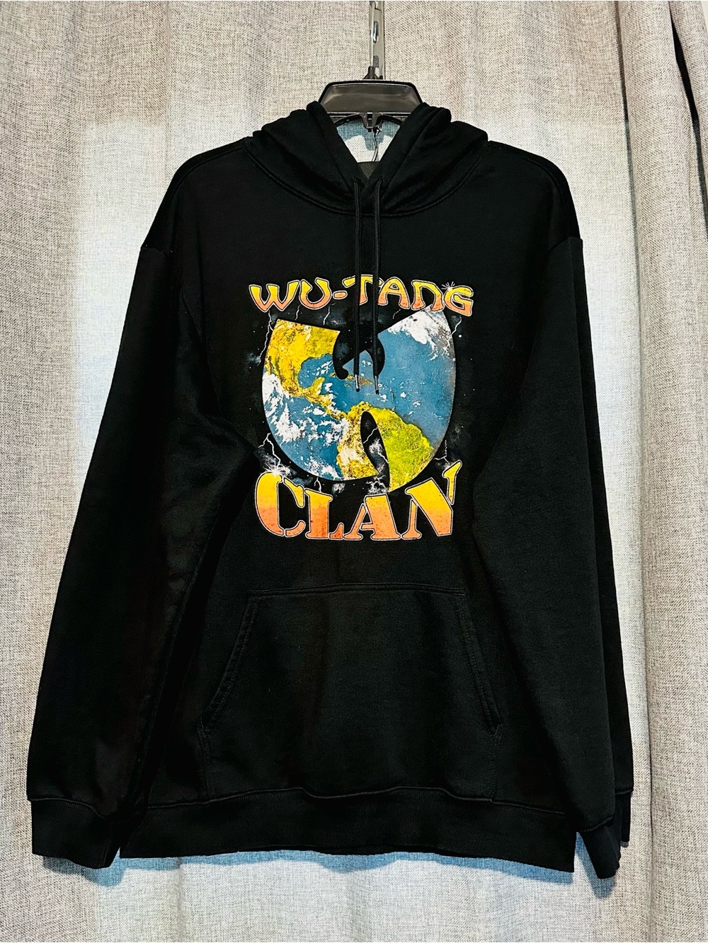 H&M Wu-Tang Fleece Sweatshirt w/Crewneck Graphic Hoodie Drawstring Closure,Large
